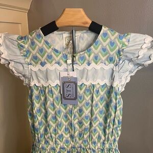 Blue and Green Heart Pattern womens Dress